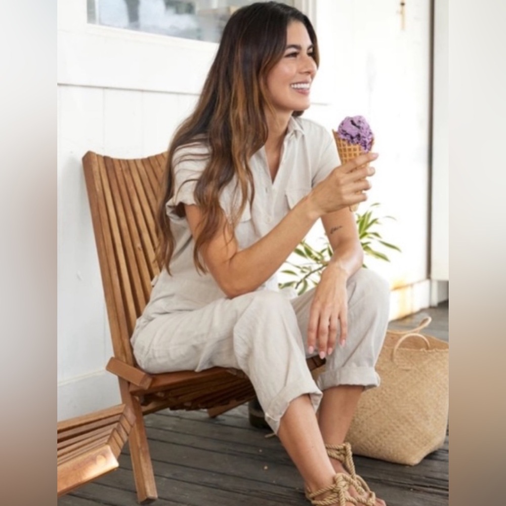 Outerknown S.E.A. Sea Jumpsuit Size XS, Organic Cotton Linen